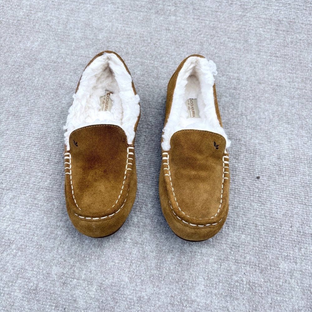 Koolaburra by UGG Lezly Chestnut Suede Faux Fur Lined Moccasin Slippers Womens 9
